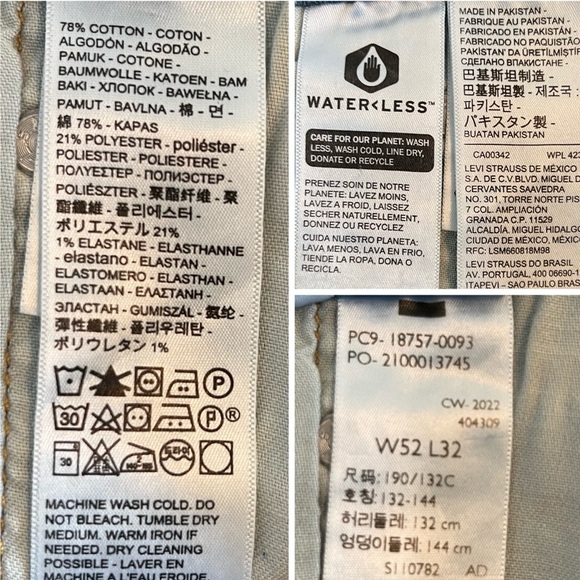 Levi's 541 Big & Tall 52x32 Athletic Taper Fit Jeans Denim Light Wash Plus Size - Picture 11 of 16